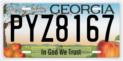 GA license plate PYZ8167