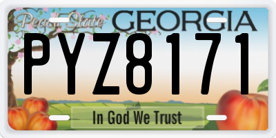GA license plate PYZ8171