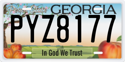 GA license plate PYZ8177