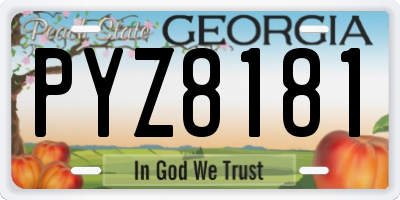 GA license plate PYZ8181