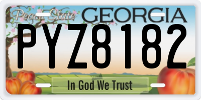 GA license plate PYZ8182