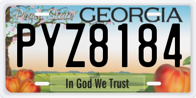 GA license plate PYZ8184