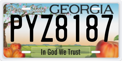 GA license plate PYZ8187
