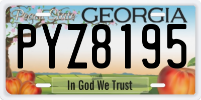 GA license plate PYZ8195