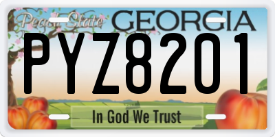 GA license plate PYZ8201