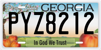 GA license plate PYZ8212