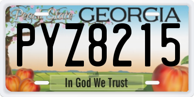 GA license plate PYZ8215