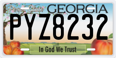 GA license plate PYZ8232