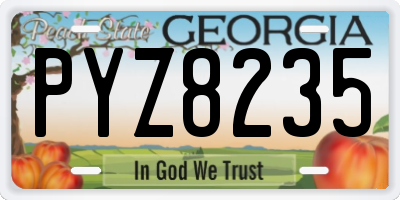 GA license plate PYZ8235
