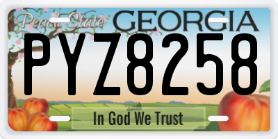 GA license plate PYZ8258