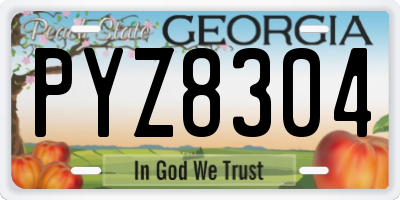 GA license plate PYZ8304