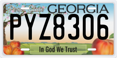 GA license plate PYZ8306