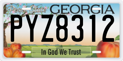 GA license plate PYZ8312