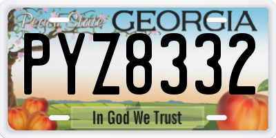 GA license plate PYZ8332
