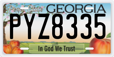 GA license plate PYZ8335