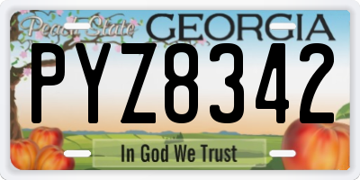 GA license plate PYZ8342