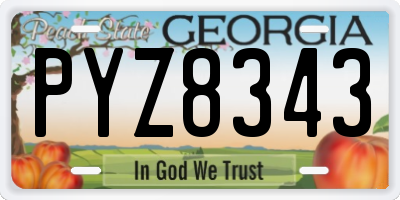 GA license plate PYZ8343