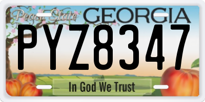 GA license plate PYZ8347