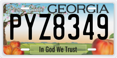 GA license plate PYZ8349