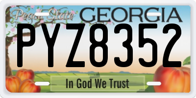 GA license plate PYZ8352