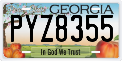 GA license plate PYZ8355