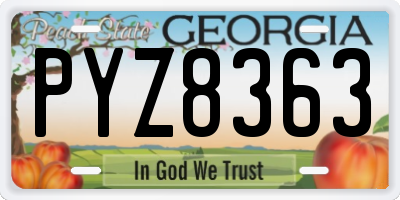 GA license plate PYZ8363