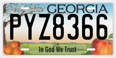 GA license plate PYZ8366