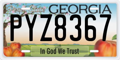 GA license plate PYZ8367