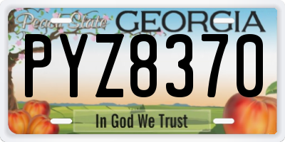 GA license plate PYZ8370