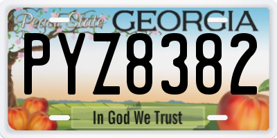 GA license plate PYZ8382
