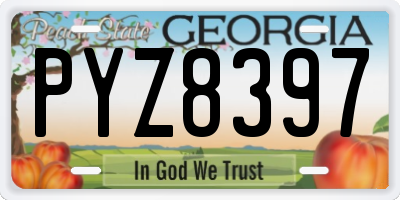 GA license plate PYZ8397