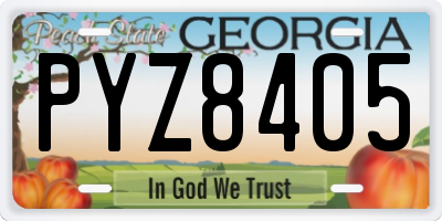GA license plate PYZ8405