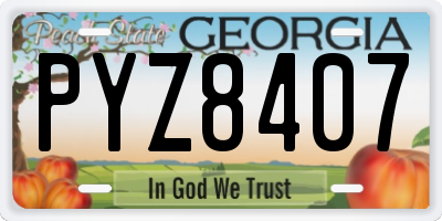 GA license plate PYZ8407