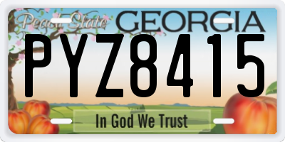 GA license plate PYZ8415