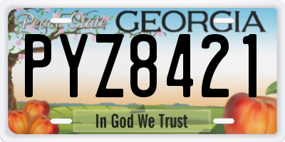 GA license plate PYZ8421