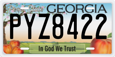 GA license plate PYZ8422