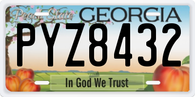 GA license plate PYZ8432