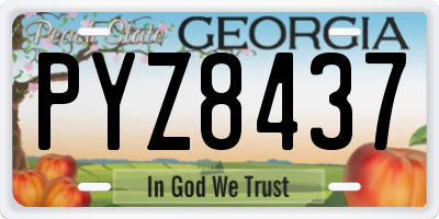 GA license plate PYZ8437