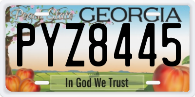 GA license plate PYZ8445