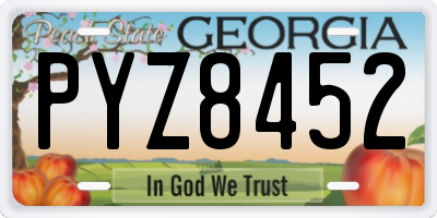 GA license plate PYZ8452