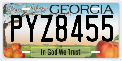 GA license plate PYZ8455