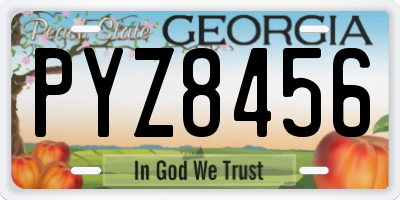 GA license plate PYZ8456