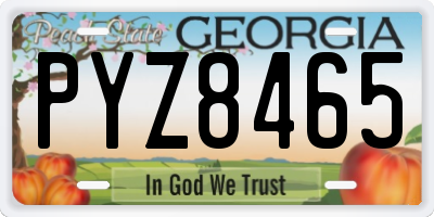 GA license plate PYZ8465