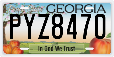 GA license plate PYZ8470