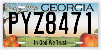 GA license plate PYZ8471