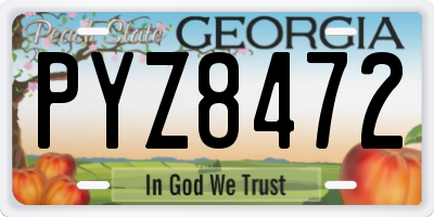 GA license plate PYZ8472