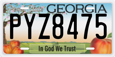 GA license plate PYZ8475