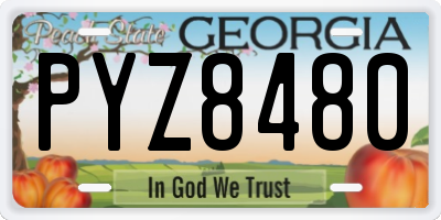 GA license plate PYZ8480