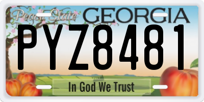 GA license plate PYZ8481