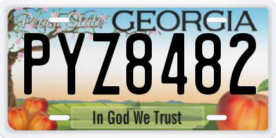 GA license plate PYZ8482